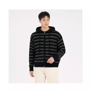[리미드] 남성 빈티지 스트라이프 펀칭 후드 니트집업 RM-JUA-VINTAGE
