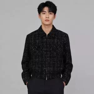 [리미드] 남성 트위드 크롭 집업 재킷 NUI-JUA-LUXY