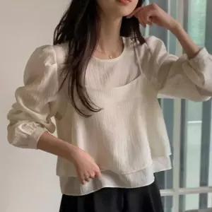 긴팔 시스루 코디 세련된 세트 하객룩 투피스 블라우스 아이템