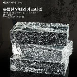 크리스탈 유리벽돌 컬러 배경 반투명 시공 물결 벽돌