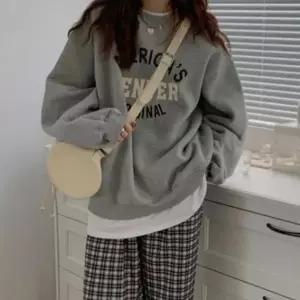 [하프클럽/]여성 기모맨투맨 루즈핏 가을 간절기 긴팔 티