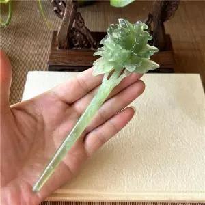 전통비녀 옥비녀 핀 헤어코사지 머리장식 혼주 은비녀
