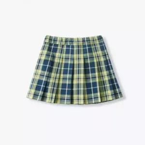 MKDSKXK47-PN 무신사 스탠다드 키즈 체크 밴딩 플리츠 스커트 페일 그린 4298339