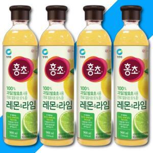 대상 청정원 홍초 레몬라임 900ml x4개