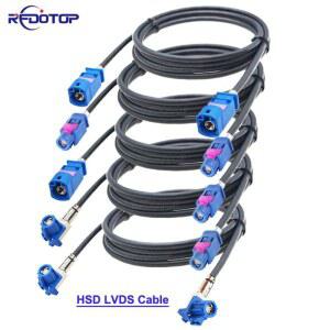 HSD LVDS 케이블 블루 비디오 라인 남성 와이어 여성 GPS 자동차 커넥터 배선 오디오 고속 네비게이션 코드