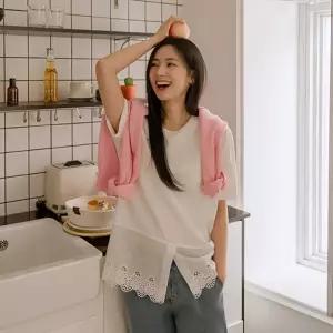 [JUST BETTER] 엘레나 레이스 레이어드티(반팔/긴팔)