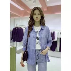 [롯데백화점]SOUP 루즈핏 코튼 체크 셔츠 SC7LS60