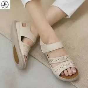[애슬릿] 통굽 샌들 발편한 쿠션 찍찍이 발목 4cm (49761884)
