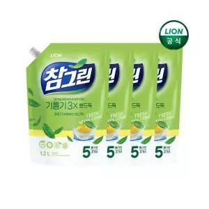 참그린 녹차 레몬 기름기뽀드득1.2L리필x4개