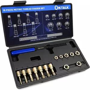 미터 나사 복원 탭 다이스 세트 15PCS M6 M8 M10 M12 나사산 복구 공구 자동차 스레드 체이서 리페어 키트