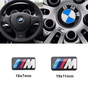자동차휠캡 4개 16mm 19mm 자동차 스티어링 휠 로고 림 스티커 엠블럼 BMW 호환 M E39 E46 E60 E90 F10 F20
