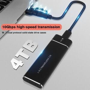 인클로저 어댑터 USB 3.1 10G 듀얼 프로토콜 M2 SSD 케이스 NGFF NVME 노트북 외부 하드 드라이브 박스 고