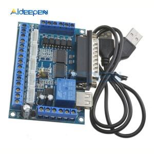 MACH3 5 축 CNC 브레이크 아웃 보드 스테퍼 모터 드라이버 모듈 광 커플러 절연 조각 기계 12V-24V USB 케