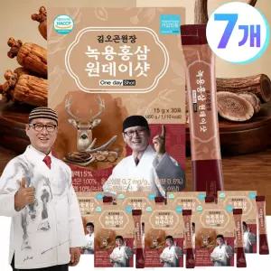 홈쇼핑정품 김오곤 녹용홍삼 원데이샷 210포 7개월분 국산6년근 홍삼 스틱형 홈쇼핑 건강 명절 선물세트