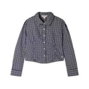 후아유 Slim Fit Check Blouse / WHBLG4991F