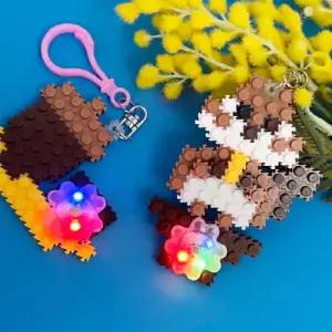 [하프클럽/아트박스]아트박스/오렌지몰 디폼 끼우기블럭 LED 가을 가방고리-다람쥐와 도토리