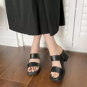 마덴 통굽 슬리퍼 키높이 여름 샌들 웨지힐 슈즈