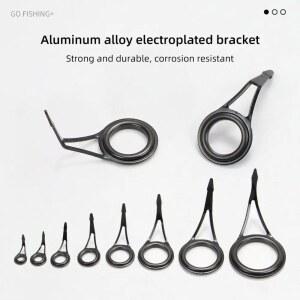 구멍치기낚시대 8Pcs 세라믹 낚시대 가이드 팁 탑 링 서클 폴 강력한 라인 수리 세트 키트 DIY 아이 라인 링 스테인레스 스틸 프레임