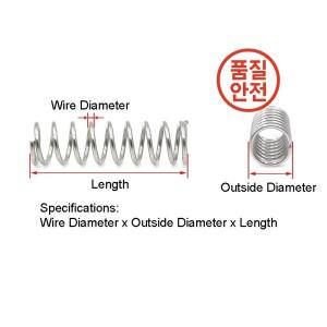 Yiqianyuan 1/2pcs SUS304 스테인레스 스틸 리턴 스프링 직경 0.8mm~2mm 압축 길이 305mm