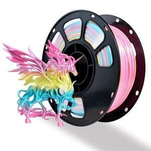 IBOSS RAINBOW COLORS SILK PLA+ 3D 프린터 필라멘트 PLA PLUS 1.75MM 치수 정확도 0.02MM 1KG COEXTRUSION SHINY CANDY 02 대부분의 FDM 호환