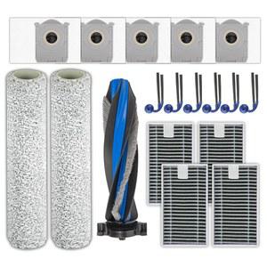 ECOVACS호환 DEEBOT T90 PRO OMNI 및 OMNI용 교체 액세서리 18개 | X9S OMNI X12 YEEDI M16 INFINITY 롤러 브러시 1개 대걸레 2개 사이드 6개 먼지 봉투 5개 HEPA 필터 4개