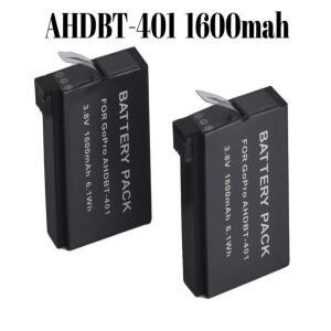 GoPro Hero 4 카메라용 1600mAh AHDBT-401 배터리 연장 녹화 시간 파워 스포츠 카메라 액세서리 예비 배터