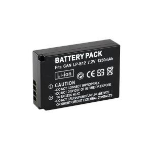 충전식 카메라 배터리 LP-E12 1250mAh 교체용 파워팩 (캐논 EOS M50 M100 M10 100D Rebel SL1 Kiss X7 호환