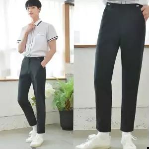 (하복)(허리조절) 스판 블랙 교복바지 남자