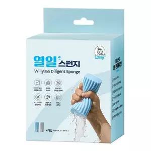 빌리365 열일 스펀지 욕실 청소 매직 블럭 스폰지 다목적 물기 제거 4P