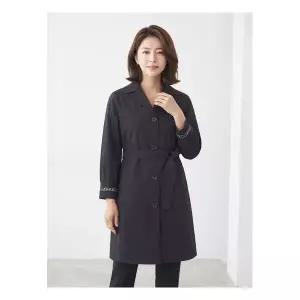 CROCODILE LADIES 크로커다일레이디 차콜 소매자수 간절기 트렌치코트 CLCMCT101