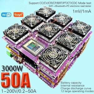 전자부하 테스터3000W DC1-200V WiFi 전자 부하 표시기 배터리 테스터 자동차 팩 용량 검사기 충전 도구 50