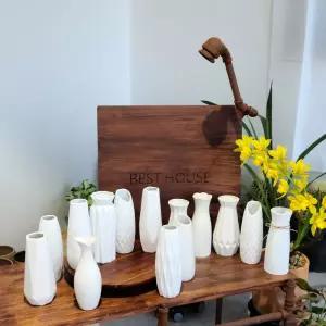 세라믹 도자기 화병 20cm 꽃병 화이트 14종/갤러리/선물/신혼/호텔/가정용/인테리어/소품/장식/카페/전시장
