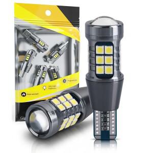 2pcs LED W16W T15 921 슈퍼 밝은 자동차 조명 Canbus 오류 없음 높은 전력 3030SMD 테일 신호 램프 백업
