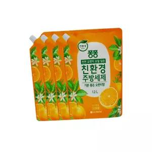 퐁퐁 친환경 주방세제 오렌지 1.2L 4개