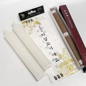 잔솔 제수용 양초 지방쓰기 제사향 3종세트 제사용향