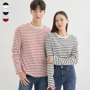 게스직영 유니 스트라이프 긴팔티 NP3KE401