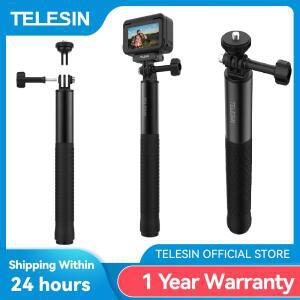 여행용 모노포드TELESIN GoPro Hero 용 알루미늄 셀카 스틱 삼각대 마운트 13 12 11 10 9 8 Insta360 DJI O