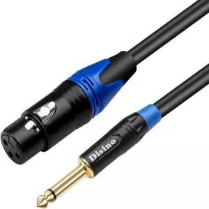 여성용 XLR 1/4인치 6.35mm TS 모노 잭 마이크 케이블 언밸런스드 3핀 쿼터 플러그 다이내믹 -