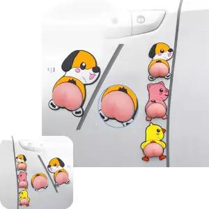 네쿠 귀여운 캐릭터도어가드 스크래치방지 문콕 기스 실리콘 몰딩 자동차 키밍 6개입