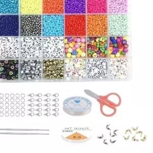 DIY 이니셜 비즈풀세트 4mm 3mm 반지 팔찌 목걸이 Lk9818C 패션목걸이 프리미엄비즈
