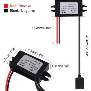 더블 USB 자동차 변환기 모듈 12V ~ 5V 3A 15W 전원 어댑터 DC 감소 전압 레귤레이터 전력 출력