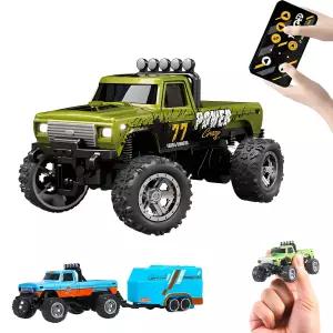 1:64 스케일 미니 몬스터 트럭 2.4GHz RC 자동차 올리브 그린