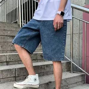 버뮤다 청 5부 반바지 쇼츠 남자 룩 남자청반바지5부팬츠 코디 무릎 데님