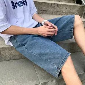 청 여름바캉스룩숏츠 데님 남자 룩 5부 캐주얼 반바지 캠퍼스 대학생