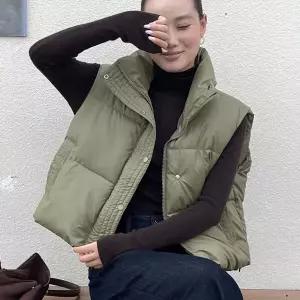 [하프클럽/옷자락]여자 겨울 보온 데일리 숏패딩 크롭 베스트 조끼 패딩