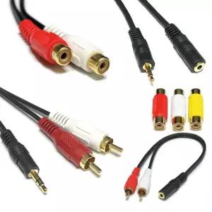 오디오 케이블 음향 스피커선 3.5mm to 2 RCA 이어폰 연장선 코엑시얼 광케이블 PC AUX 음성 연결선 변환잭