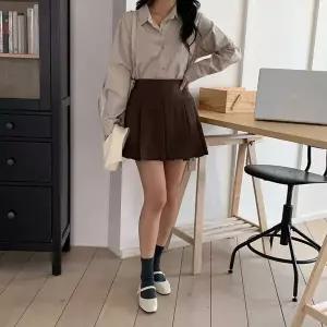 [하프클럽/옷자락]여자 가을 데이트룩 스판 테니스치마 미니스커트