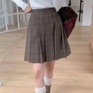 여자 테니스치마 플리츠 빅사이즈 울 체크 미니스커트