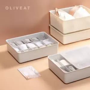 올리브엣 856DUQ02 반투명 뚜껑 프리미엄 칸막이 정리함 15칸