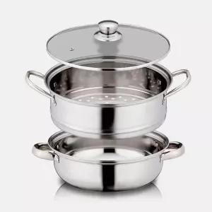 인덕션겸용 28cm 대형 2단스텐 찜솥 찜냄비 곰솥 찜기 2단찜솥 스텐찜솥 1012700